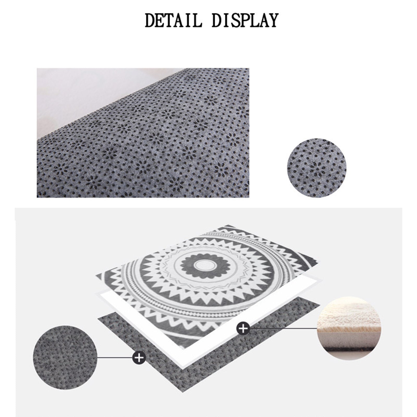 60x60cm Round Bathroom Rug Non-slip Soft Area Mat for Bath Bedroom Playroom 60x60cm Round Bathroom Rug Non-slip Soft Area Mat for Bath Bedroom Playroom